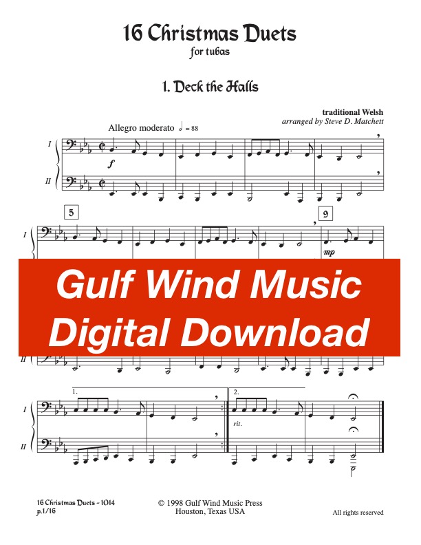 16 Christmas Duets for tubas arr. Matchett - DIGITAL