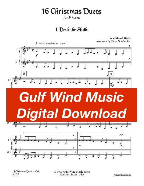 16 Christmas Duets for horns arr. Matchett - DIGITAL