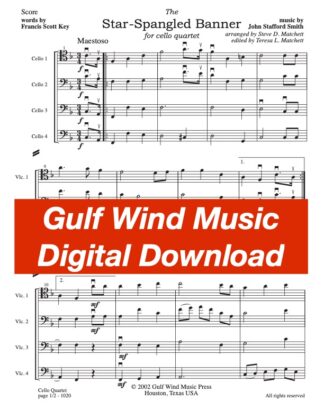 The Star-Spangled Banner for cello quartet, arr. Matchett - DIGITAL