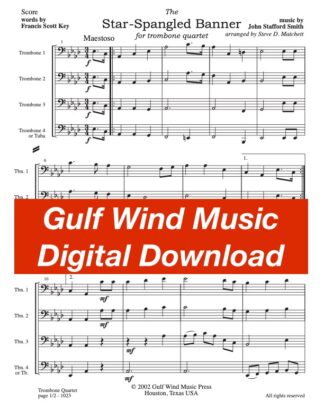 The Star-Spangled Banner for trombone quartet, arr. Matchett - DIGITAL